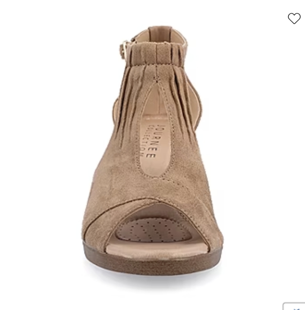 Journee Collection Kedzie Wedge Sandal, Taupe - Picture 3 of 9